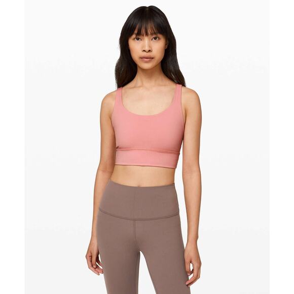 Lululemon Energy Sport Bra *Long Line Peach Pink Size 12 Pads Included - Picture 2 of 9